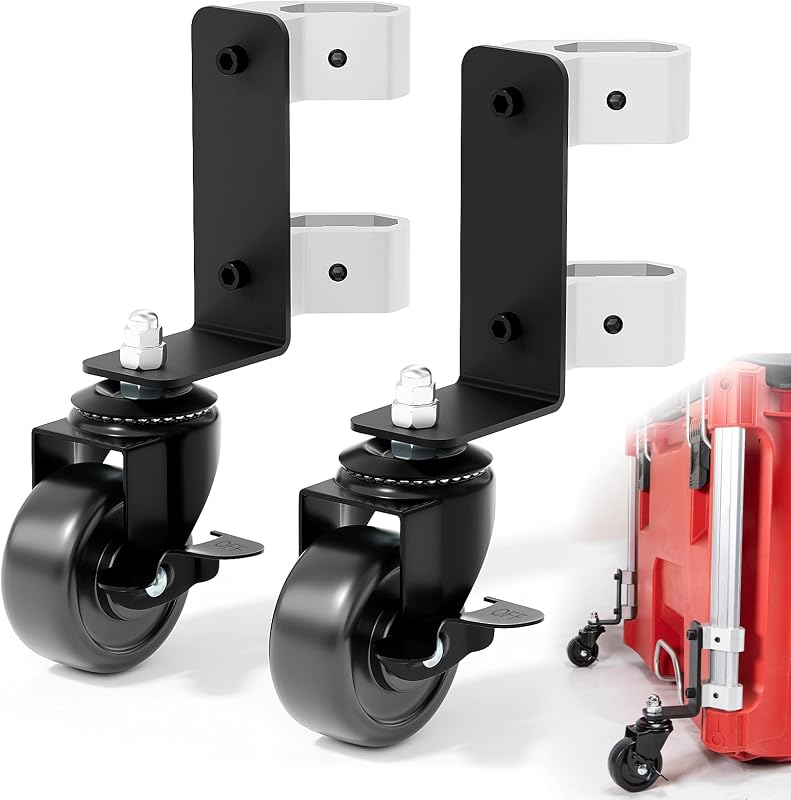 Packout Wheels Compatible with Mil. Waukee, Packout Accessories Tool Boxes | Upgraded 360° Dual Front Wheels, Pack Out Rolling Tool Box, 200 Lbs Capacity