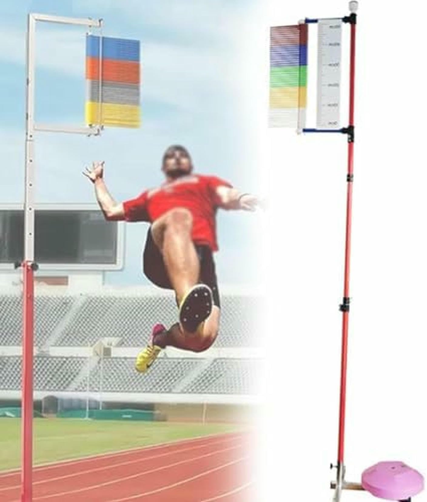 MESCXTY Vertical Leap Tester of Adjustable Height, 4.3-11.8 Feet Challenger, Measurement Tool, Height Jump Training