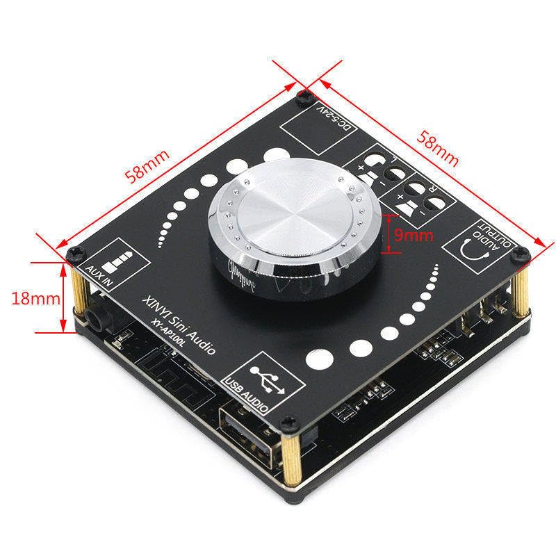 XY-AP100L Amplifier Board Dimensions