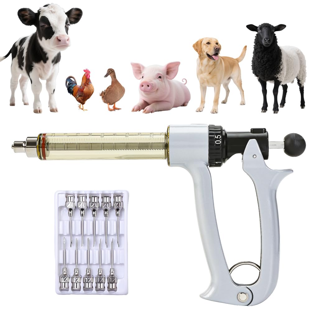 25ml Semi-Auto Repeating Livestock Syringe Gun, 5 Dose Settings