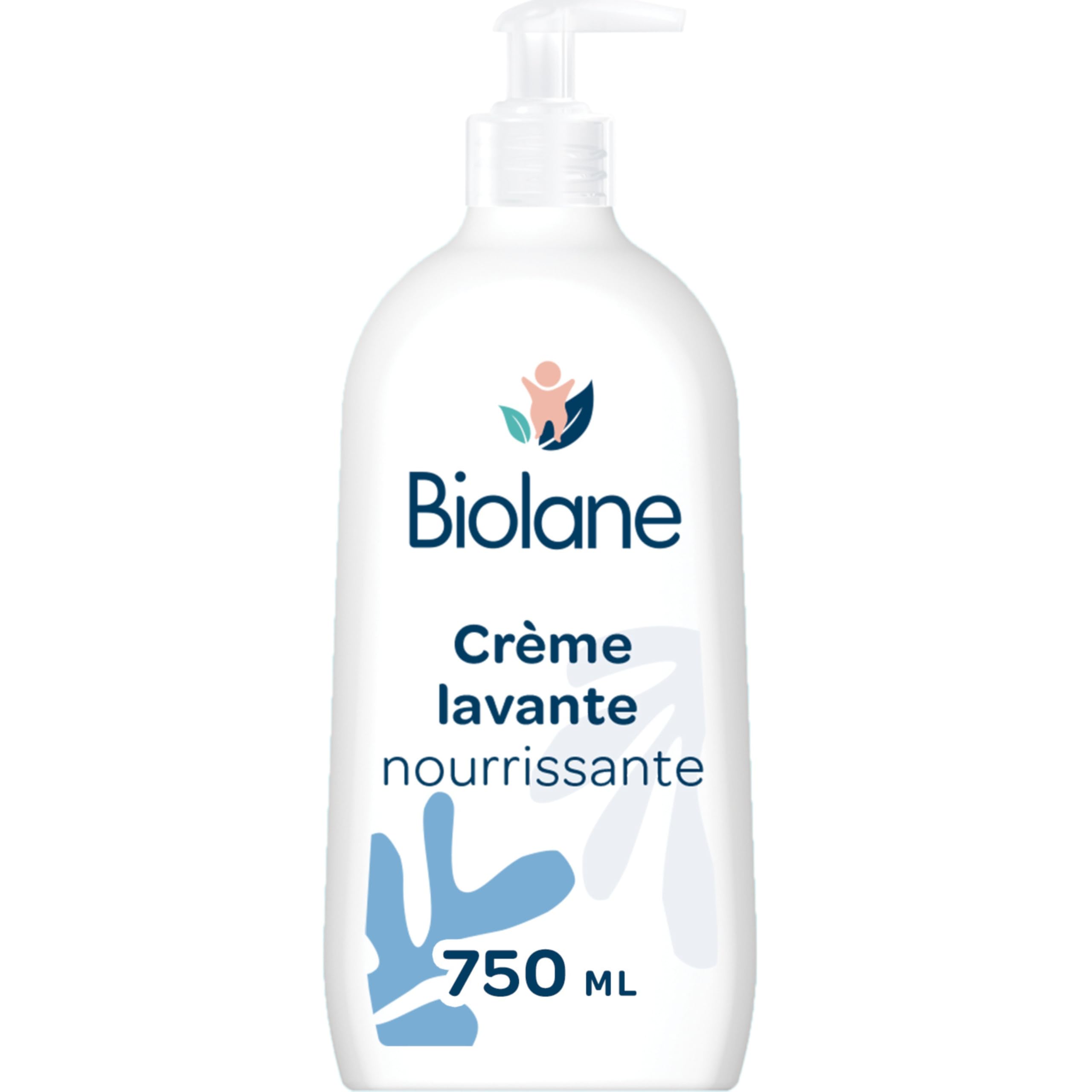 BIOLANE - Pflegende Waschcreme - Sanftes, seifenfreies Duschgel für Babys - Körper und Haare - Empfindliche Haut - Pumpflasche 750 ml