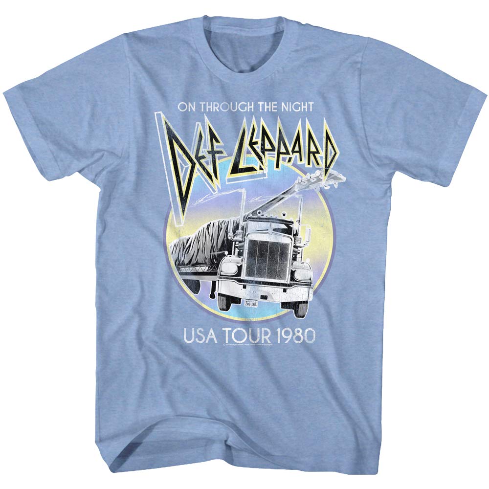 Def Leppard English Rock Band On Through The Night USA Tour 1980 Adult Short Sleeve T-Shirt Graphic Tee