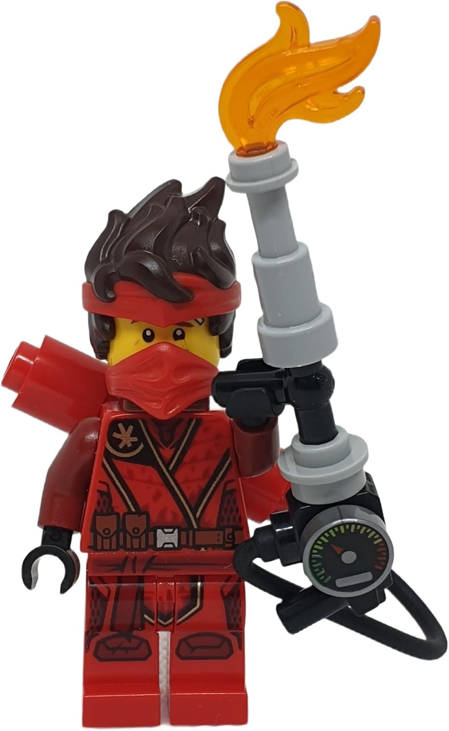 LEGO Ninjago: Kai The Island Minifigure with Flamethrower Torch and Tile - Image 3