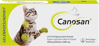 CANOSAN Gelenk Kautabletten 30 STK. für Katzen - Grünlippmuschel | Original Gonex - zur Unterstützung von Gelenken & Beweglichkeit