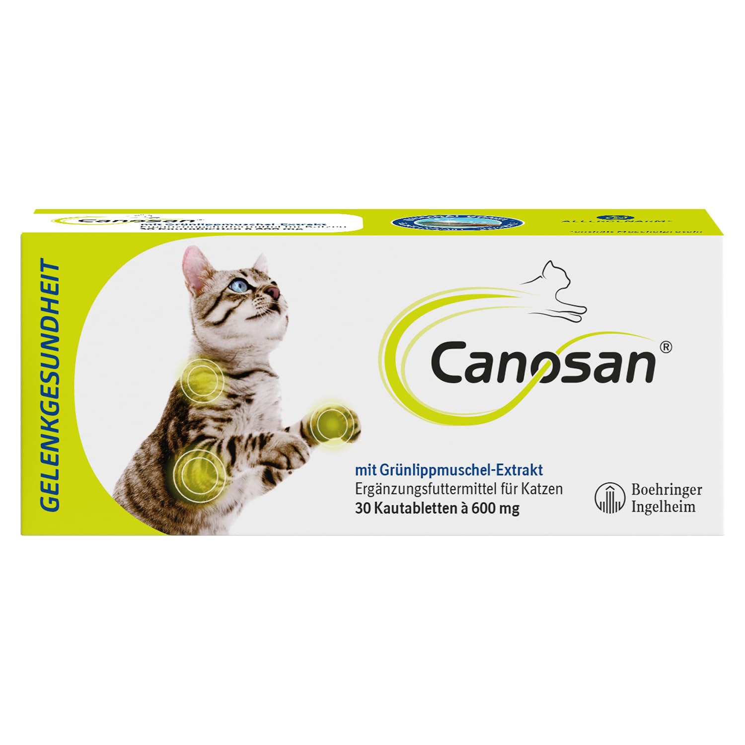 CANOSAN Kautabletten 30 STK. Grünlippmuschel für Gelenkgesundheit bei Katzen