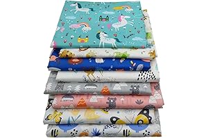 Animal-Themed Fat Quarter Cotton Fabric Bundles (8pcs Precut)