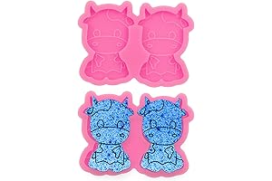 2PC Silicone Resin Phone Grip Molds: Cow Chocolate Mold DIY