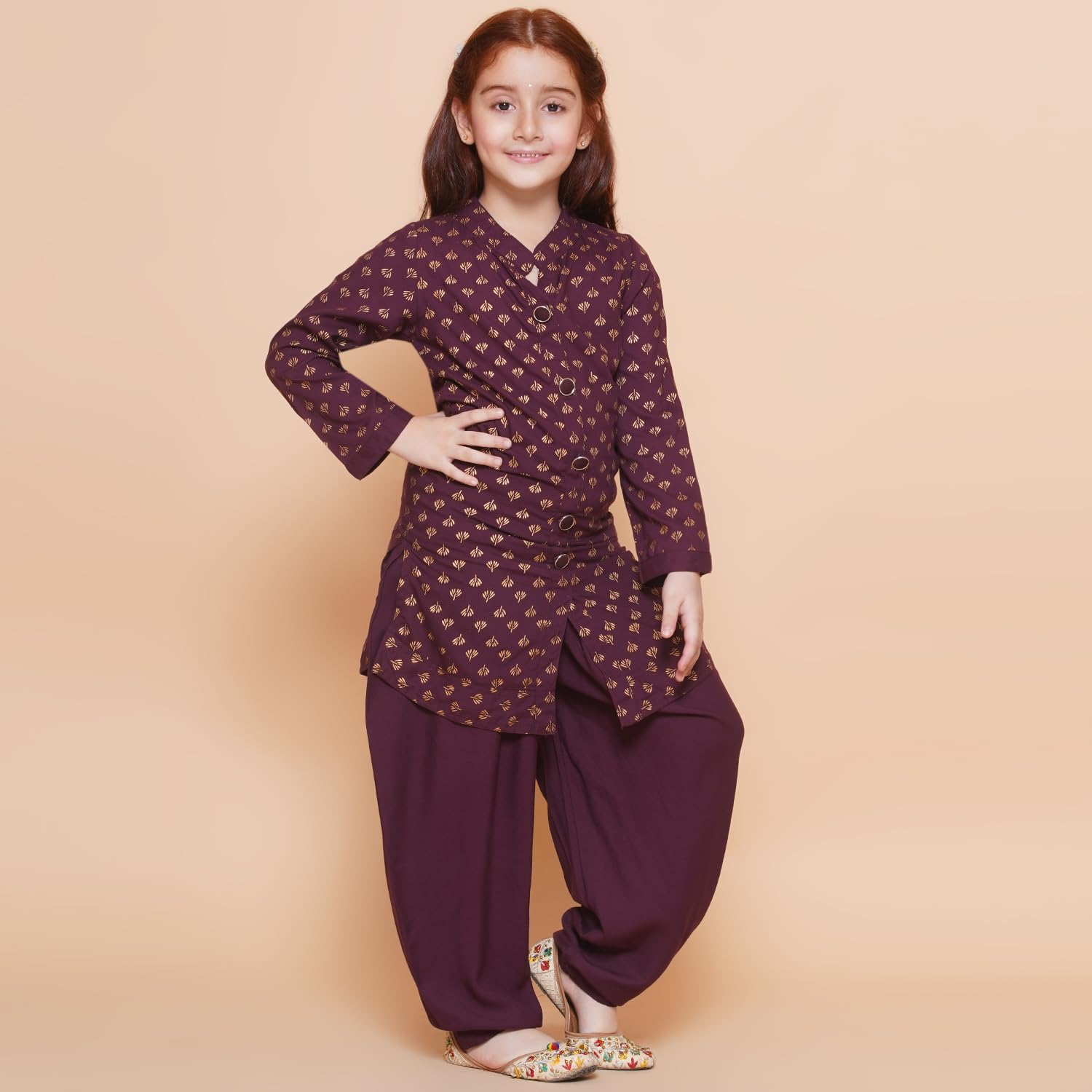 Arshia Fashions Girls Ethnic wear Rayon Kurta and Dhoti Pant Set 1