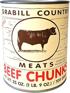Grabill Country Meats Canned Beef Chunks, Favorite Amish Food, 25 Oz.