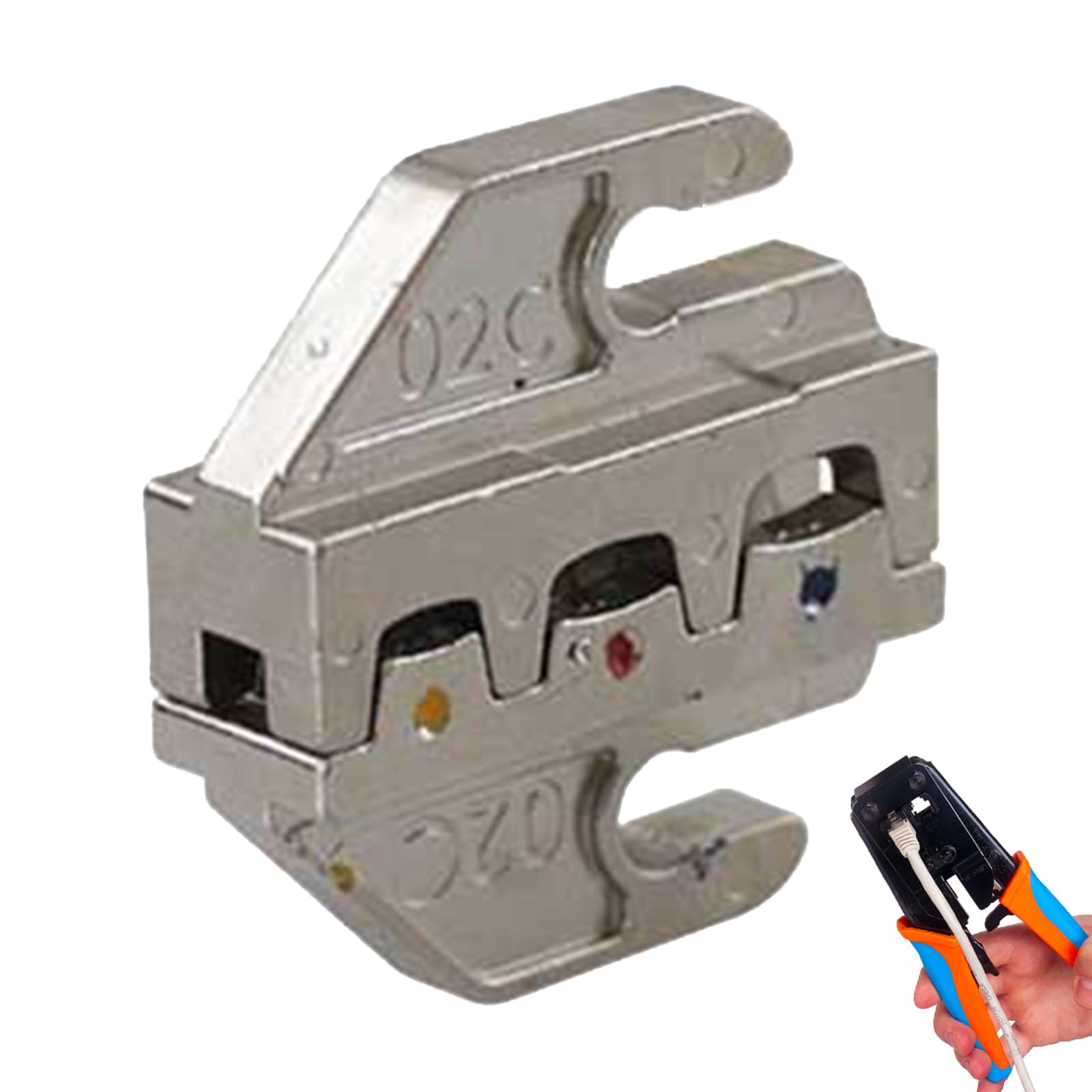 itrimaka Wire Crimper Jaw, Carbon Steel Replacement Die Wire Clamp Crimp Jaws, Insulated Open Barrel Multifunctional Crimping Die Set for Ferrule Crimpers Cord