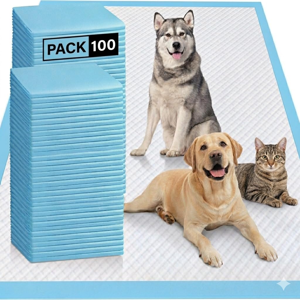 100 Pack Extra Large Puppy Pads 70x86cm, Leak Proof Training Pads