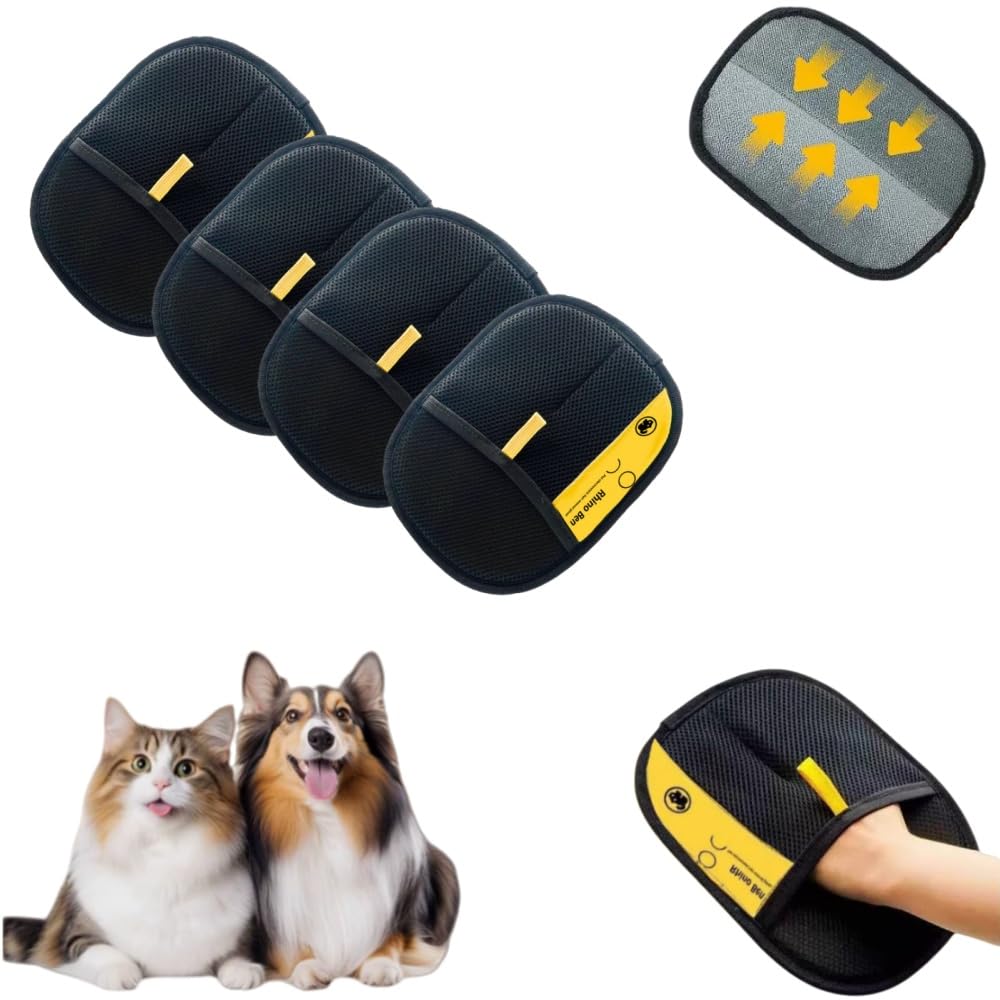 animouf Gantitouf Gants de Toilettage Double Face Anti - Statique, Réutilisable et Respirant, pour Enlever Les Poils de Chien et Chat sur Canapé, Tapis, Vêtements