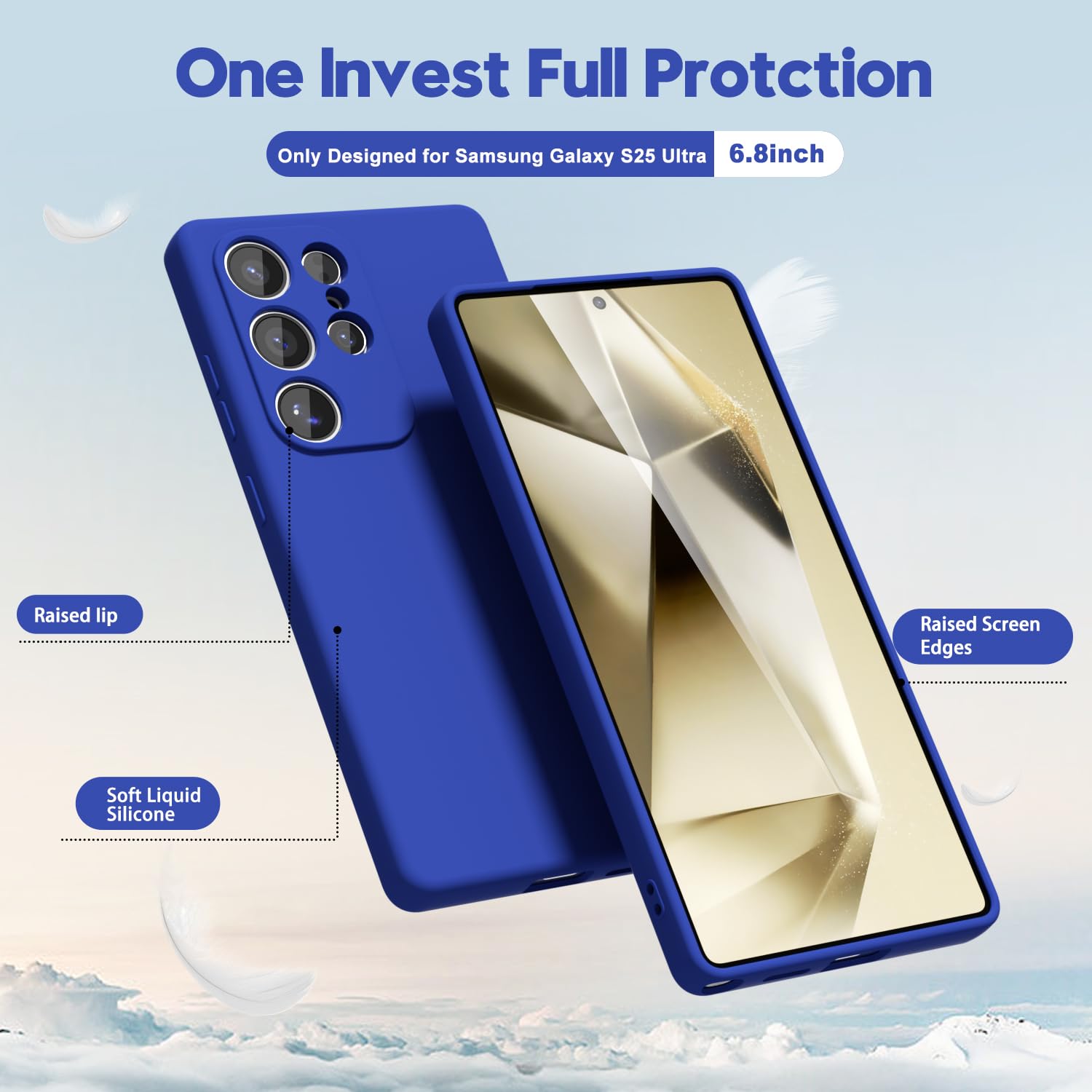 oakxco for Samsung Galaxy S24 Ultra Phone Case Liquid Silicone, Thin Slim Soft Rubber Gel TPU Plain Simple Cover for Women Girl Cute, Matte Solid Color, Brown Khaki Nude — view 107