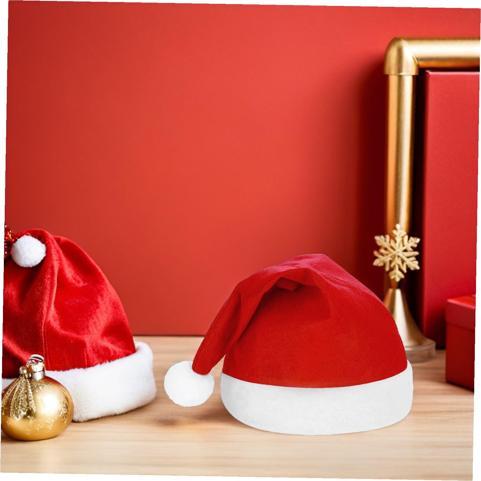 LABRIMP 25 Stück Teiliges Weihnachtsmützen aus Weichem Dickem Vliesstoff Klassische Rot-weiße Santa-hüte Ultraleicht und Tragbar als Festliche Kopfbedeckung und Weihnachtsdekoration für