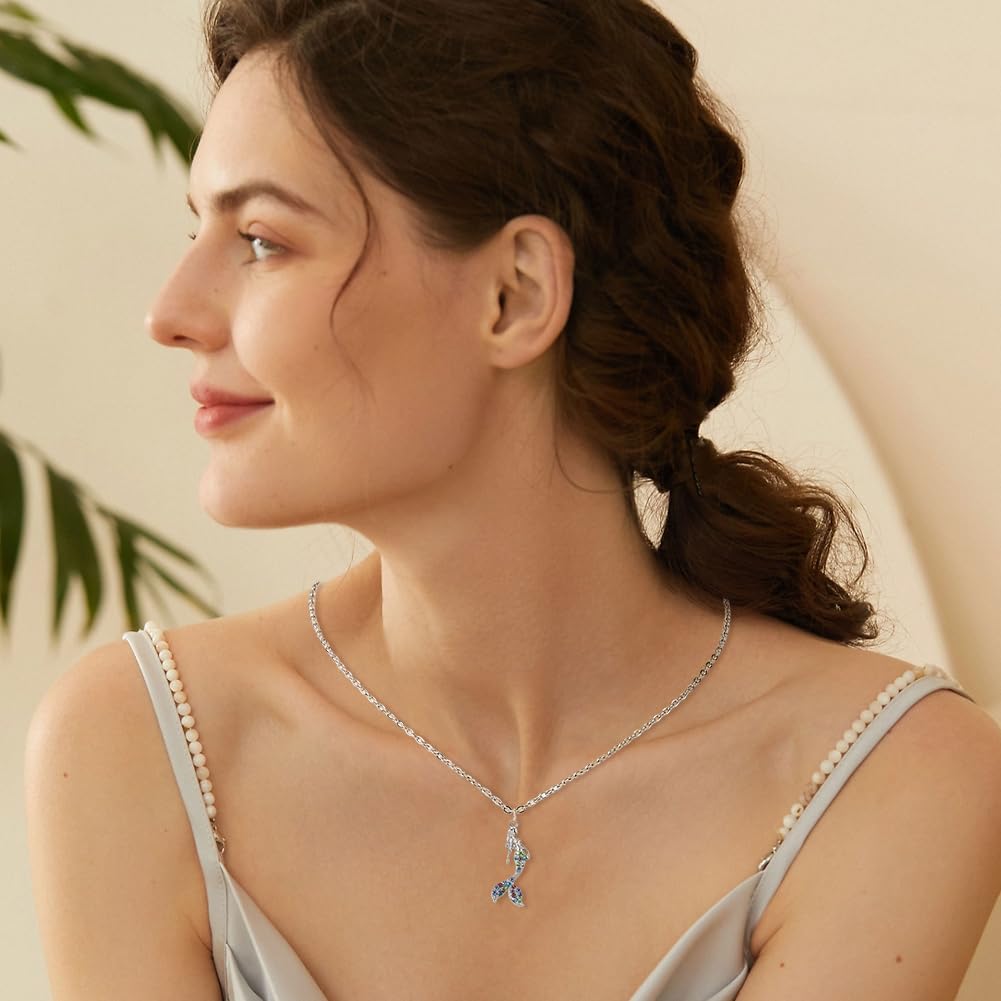 20Pcs Mermaid Charms 1.5 Inches Alloy Ocean Pendants Blue Rhinestone Mermaid Pendant 1.6mm Hole for DIY Craft and Earring Necklace Jewellery Making - Image 7