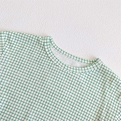 Blusa de manga comprida para recém-nascidos, bebês, meninos, meninas, xadrez, patchwork, camiseta, r