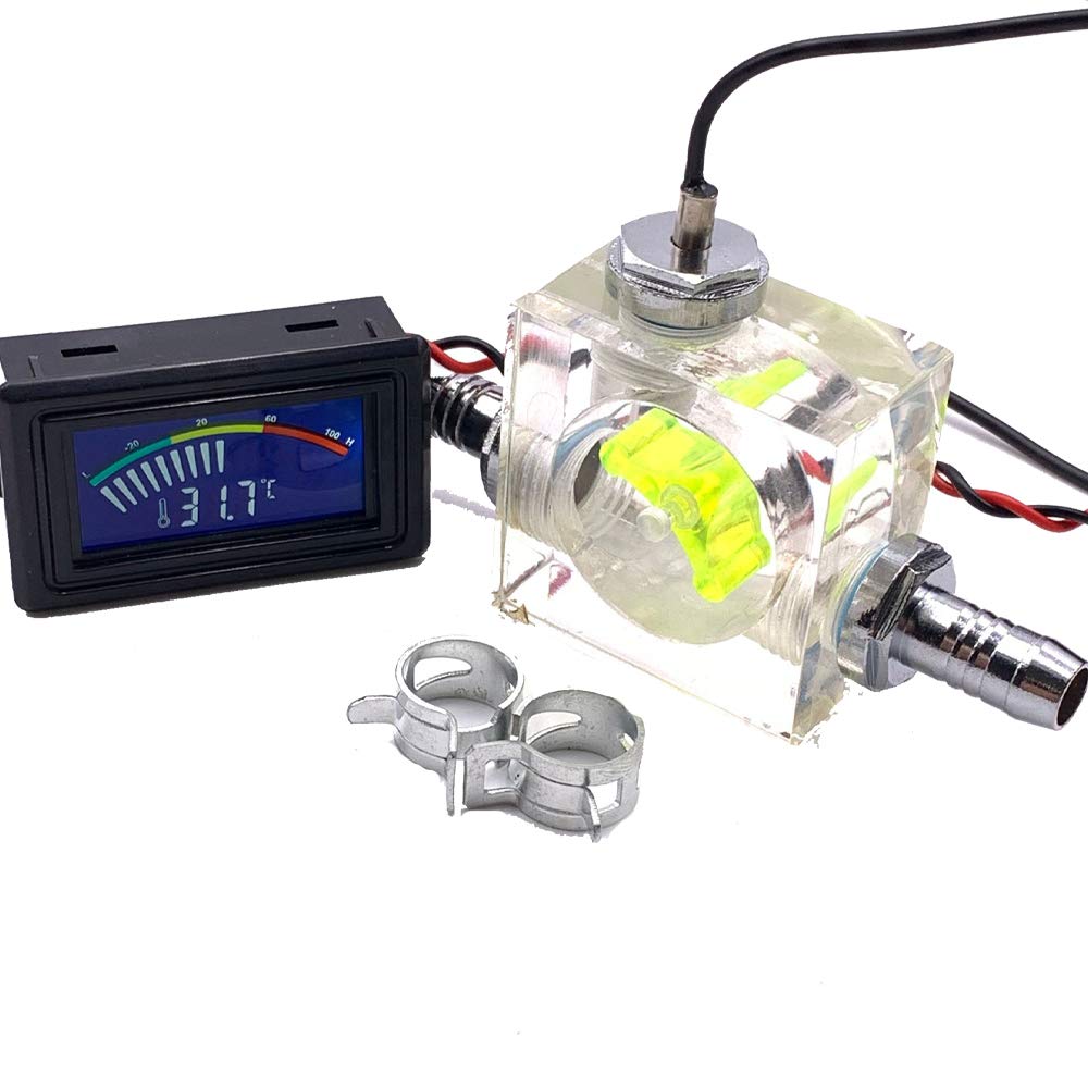 1 Set LED Thermometer Digital Pointer 3 Way FlowMeter for Water Cooling Liquid Cooler System