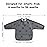 PewinGo Baby Bib with Long Sleeves Bib & BLW, Machine Washable & Soft and Skin-Friendly Material, Coverall Bibs for Baby Feeding, Waterproof and Easy to Clean, for Baby Infant Toddlers (Dark Grey)
