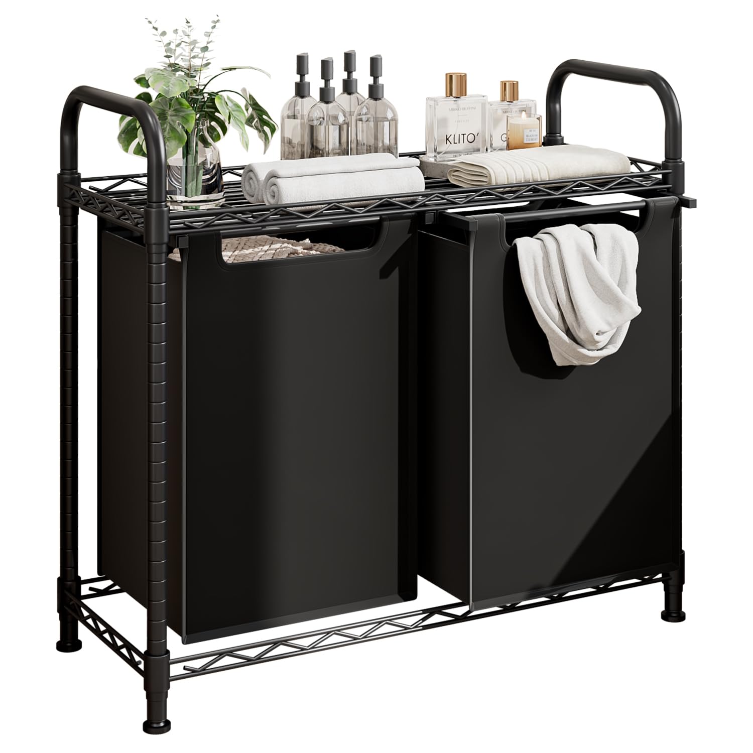 Amazon｜PASRLD 2分別 ランドリーバスケット 脱衣かご 脱衣所用 防水