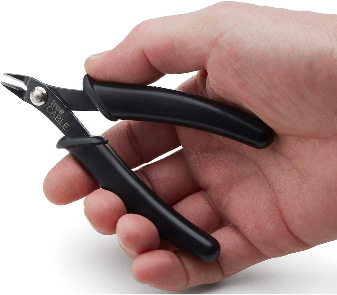 trueCABLE Precision Sharp Flush Cutter, 1 Pack, Wire Cutting Pliers for Ethernet Cable Preparation, Electronics, Jewelry & Crafts, Hardened Carbon Steel with Non-Slip Handle, Cut Wire Up To 16 AWG - Image 6