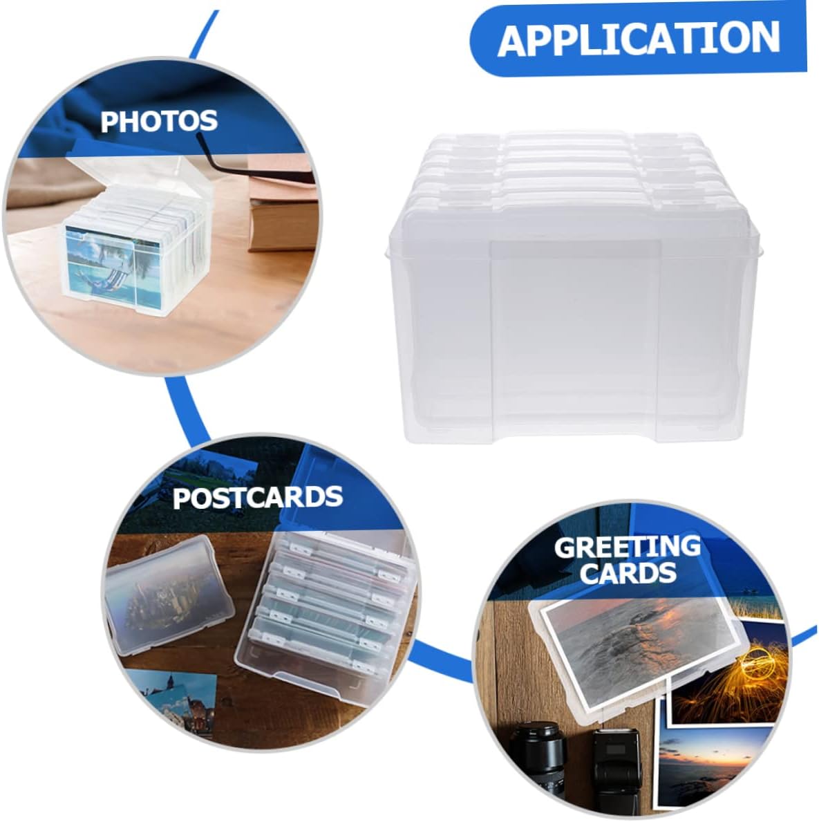 OHPHCALL 1set Multi-Functional Photo Storage Boxes Individual Organizers for Cards and Photos for Keeping Your Desk Tidy and Organized