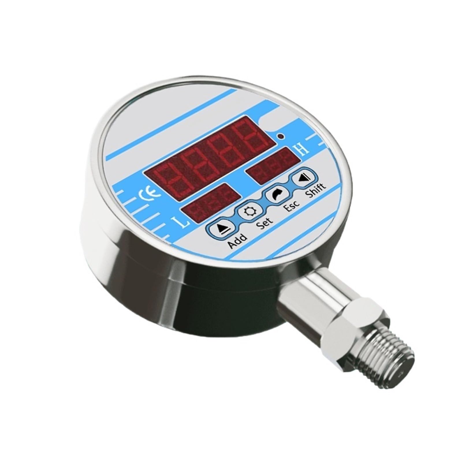 Manómetro de Contacto eléctrico Que Mide la presión del Agua y el Aceite. Sensor de presión NA NC. Salida 24 VCC. Control de límite Superior e Inferior.(G3-8,0-20bar)