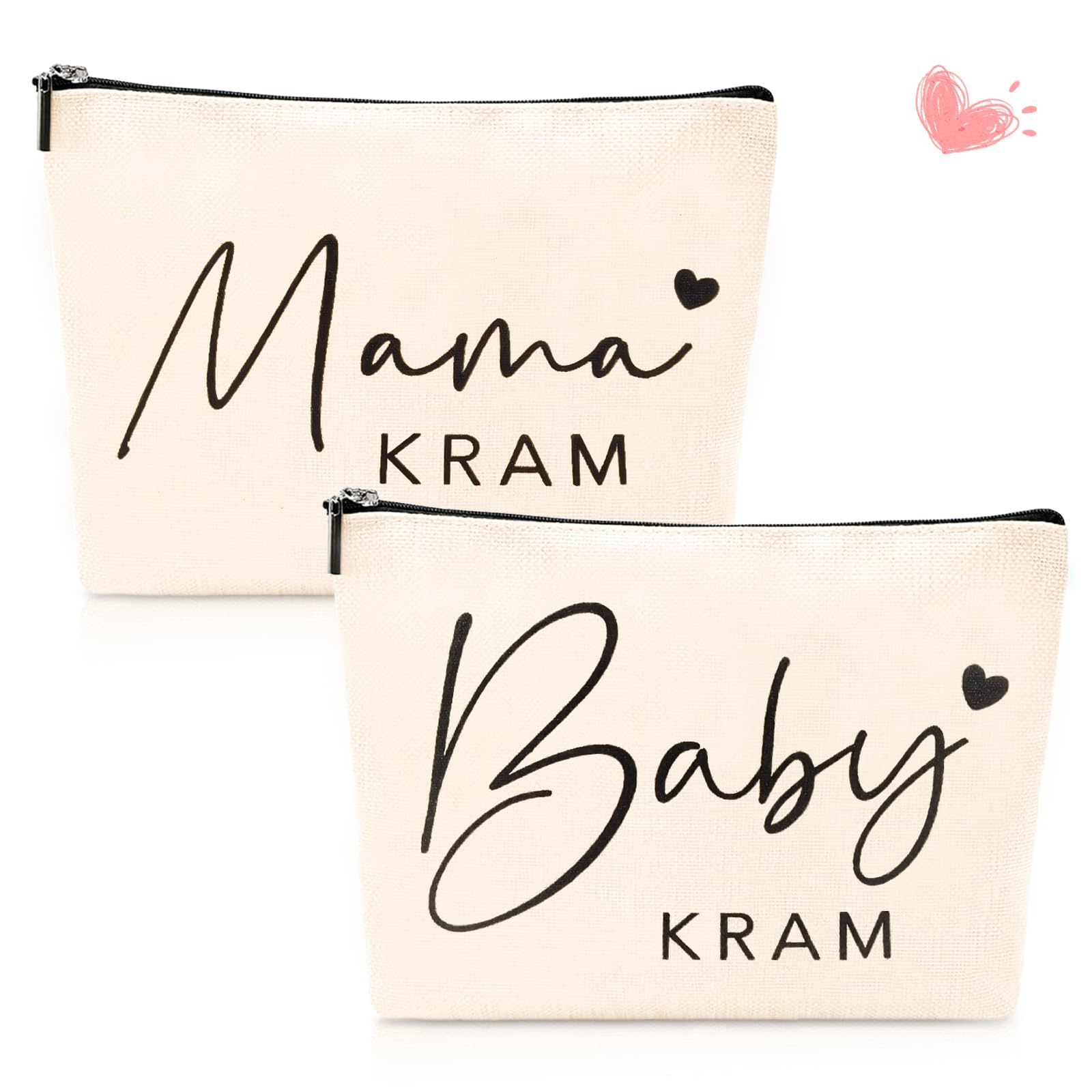 2pcs Geschen Für Werdende Mutter,Baby Geschenk Mädchen,Geschenk zur Geburt Baby Kram,Mama Kram,Geschen Für Werdende Mama,Geschen für Schwangere,Mutter Beutel mit Reißverschluss (A)