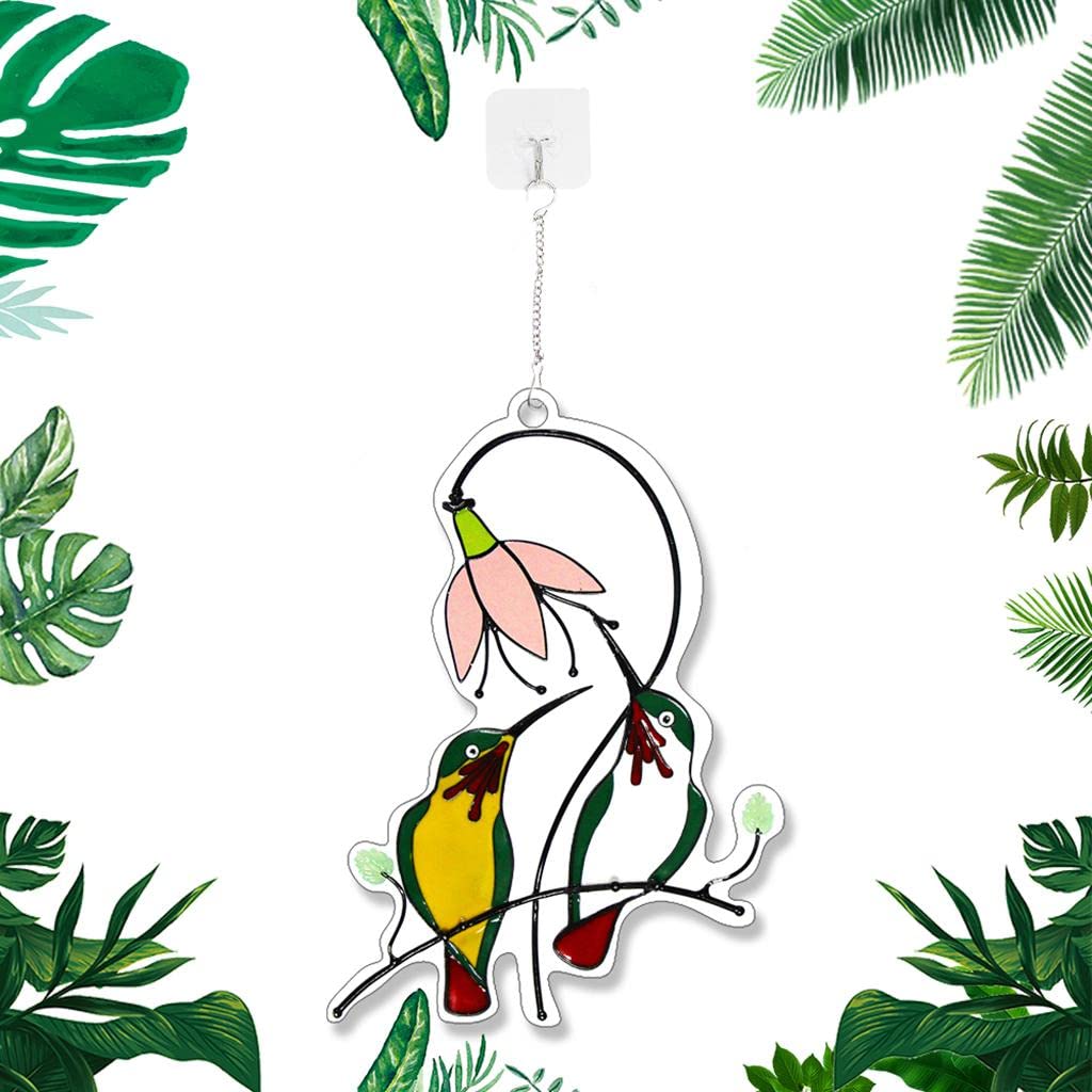 Enakshi® Stained Glass Birds Window Panel Hanging Suncatcher 13.8x19.3cm Green|Home & Garden | Home Decor | Suncatchers & Mobiles-image-48