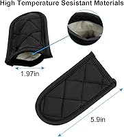 Vista 3 de Evoio Fundas de mango de sartén de hierro fundido, fundas para mango de olla, resistentes al calor, resistentes al calor, fundas para mango