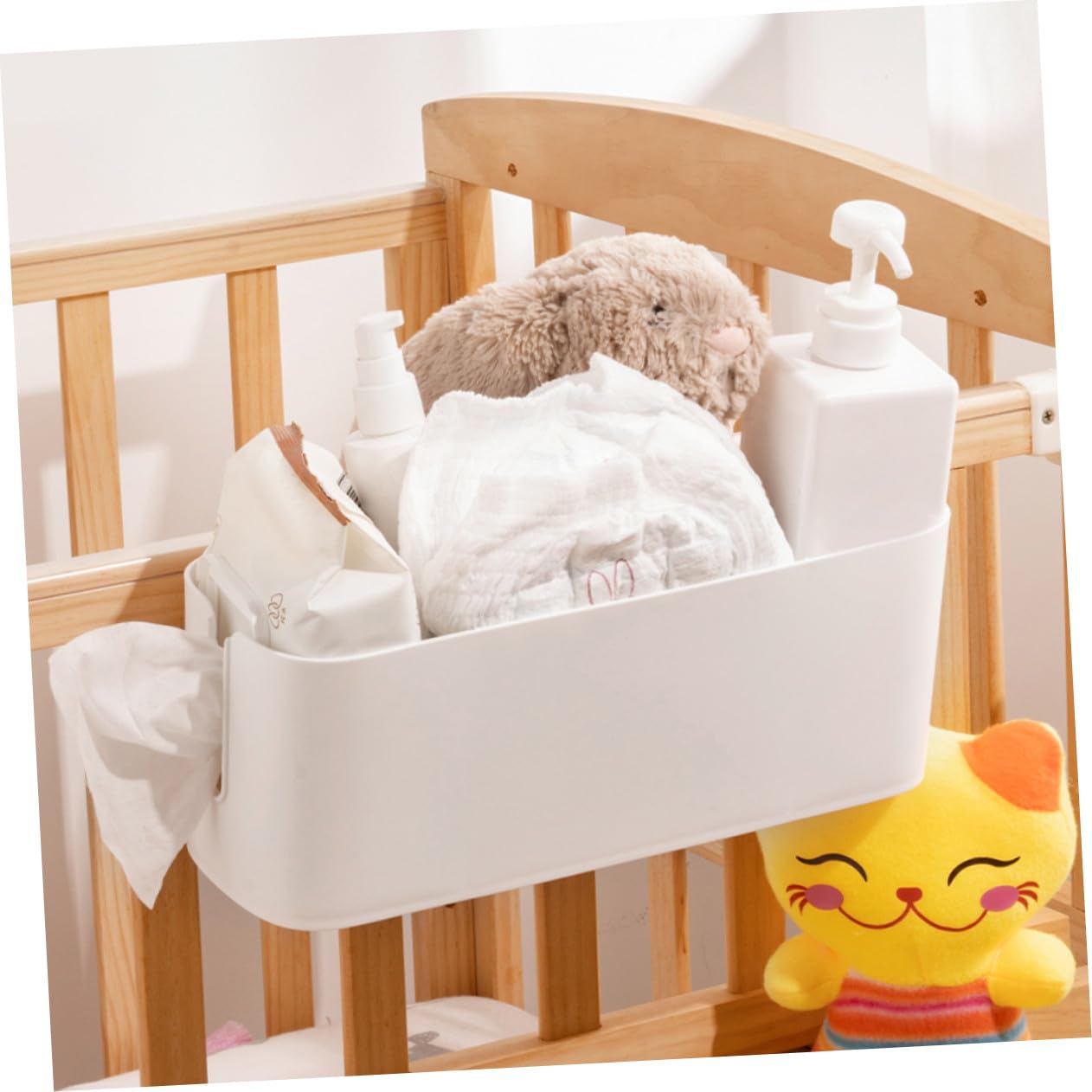 2 pièces Porte-objets de Chevet Suspendu Support de Rangement Polyvalent pour Bureau et Chambre Organiseur Plastique sans Percage Panier Suspendu pour Lit Étudiant et Bureau Vert