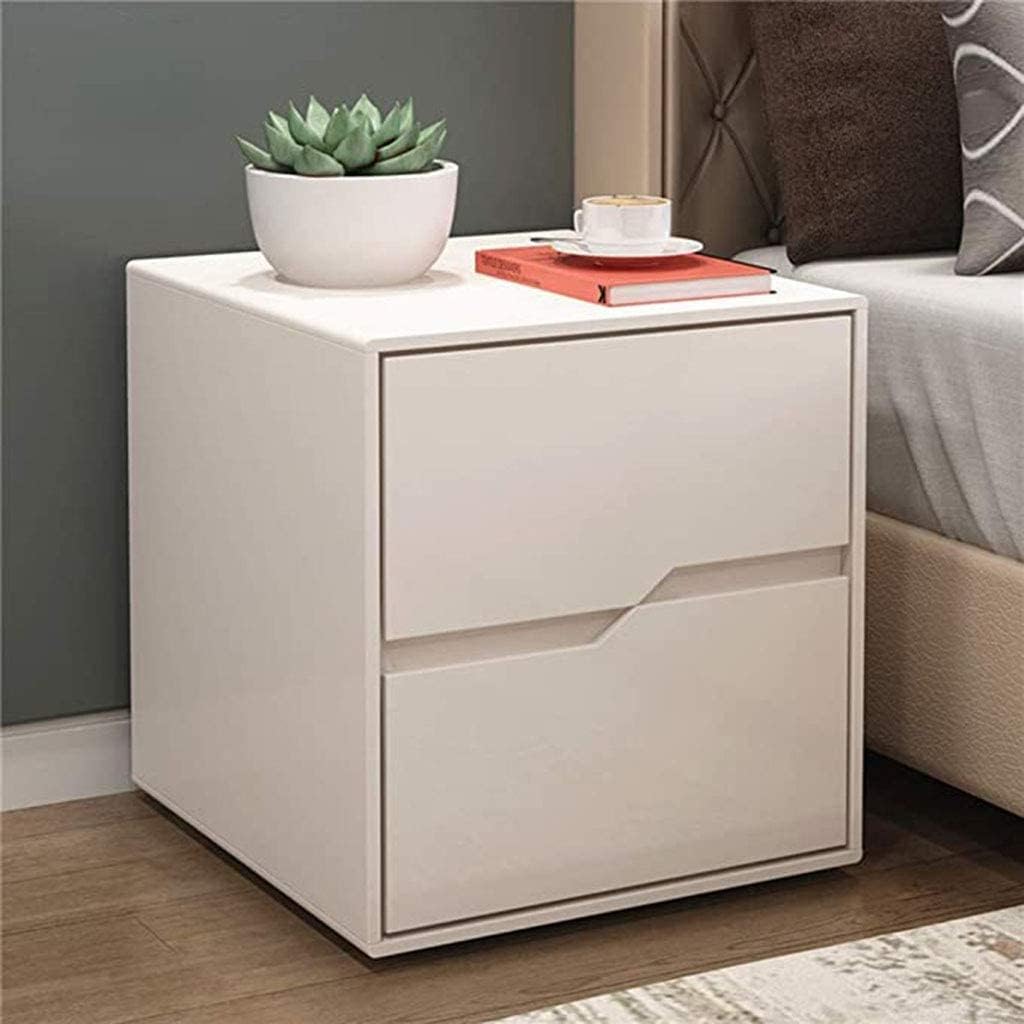 IVUDA Mesita de Noche Moderna Minimalista de Madera Maciza, Pintura Minimalista Moderna, Dormitorio, Sala de Estar, mesita de Noche, Mini casillero, Armario de Almacenamiento Multifuncional