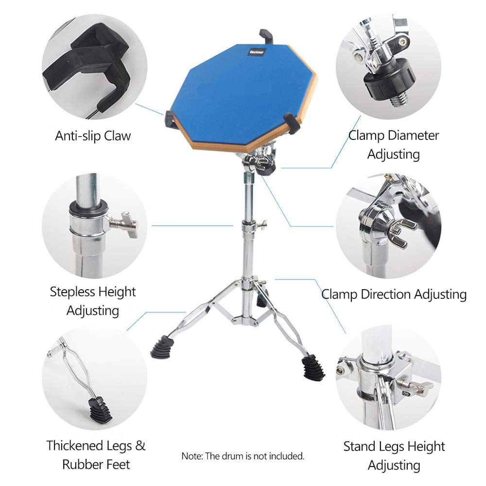 Support de Tambour à Caisse Claire en Carbone Drum Trépied Stand de Tambour de Hauteur Réglable pour de pour Muet