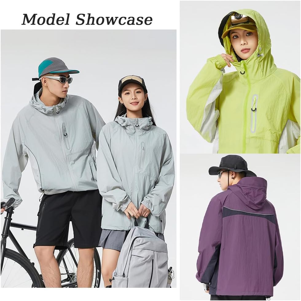 [QUNCHAORI] 軽量スポーツジャケット 日焼け防止服 オーバーサイズ 男女兼用 ユニセックス UVカット UPF50+ 長袖