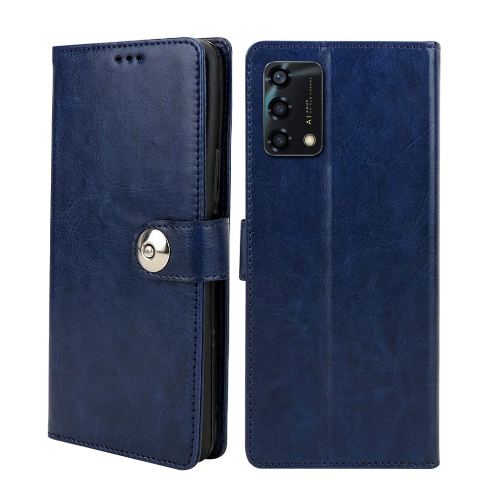 Winkel Premium Vegan Leather Magnetic Loop Flip Mobile Cover Case|Kickstand & Card Holder|360 Degree Grip Protection| Wallet Type with Magnetic Closure for Oppo F19s-(Blue Color) (B09VM999CJ) Amazon Price History, Amazon Price Tracker