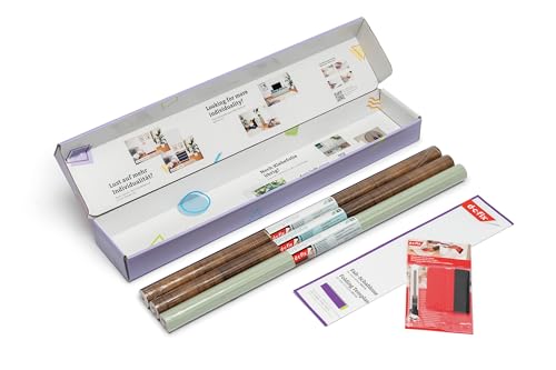 d-c-fix Juego creativo de láminas adhesivas para muebles Ikea Besta Sideaboard – 2 x Flagstaff Oak, 1 x Uni satinado verde (67,5 cm x 2 m)