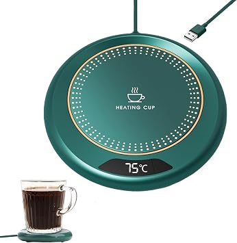 Coffee Mug Warmer Adjustable Coffee Cup Warmer with 3 Temperature to75  Settings Portable USB Powered Heated Coaster 8-Hour Auto Shut-Off Smart Touch Control USB Coffee Warmer for Desk Office Home Use