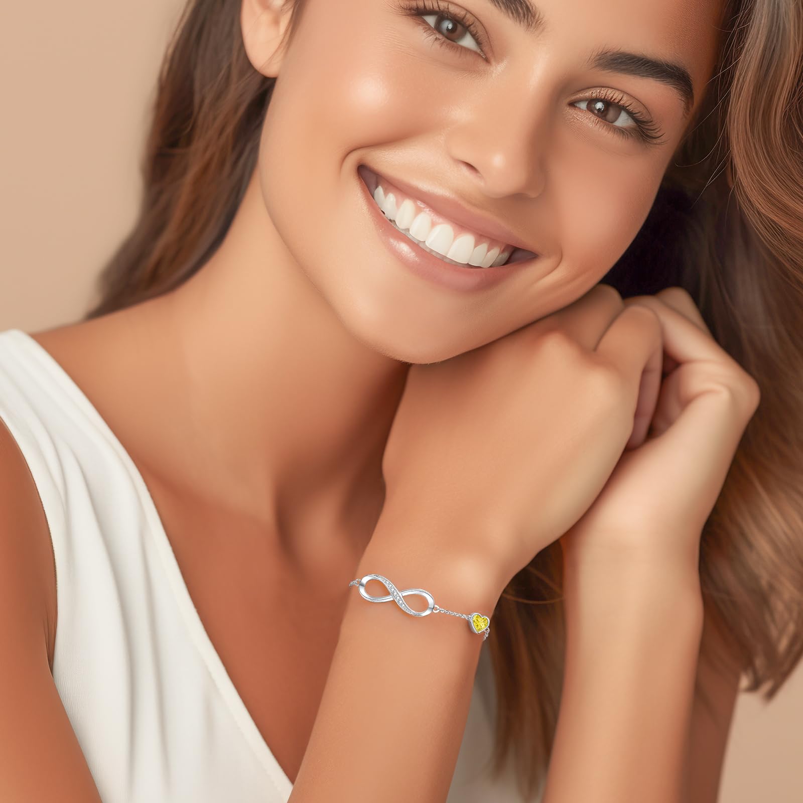 LOUISA SECRET Bracciale Donna Argento 925 or Acciai inossidabili Braccialetto Infinito Bracciali Cuore Gioielli Regalo Natale Compleanno Festa Della Mamma per Moglie Amiche Amica