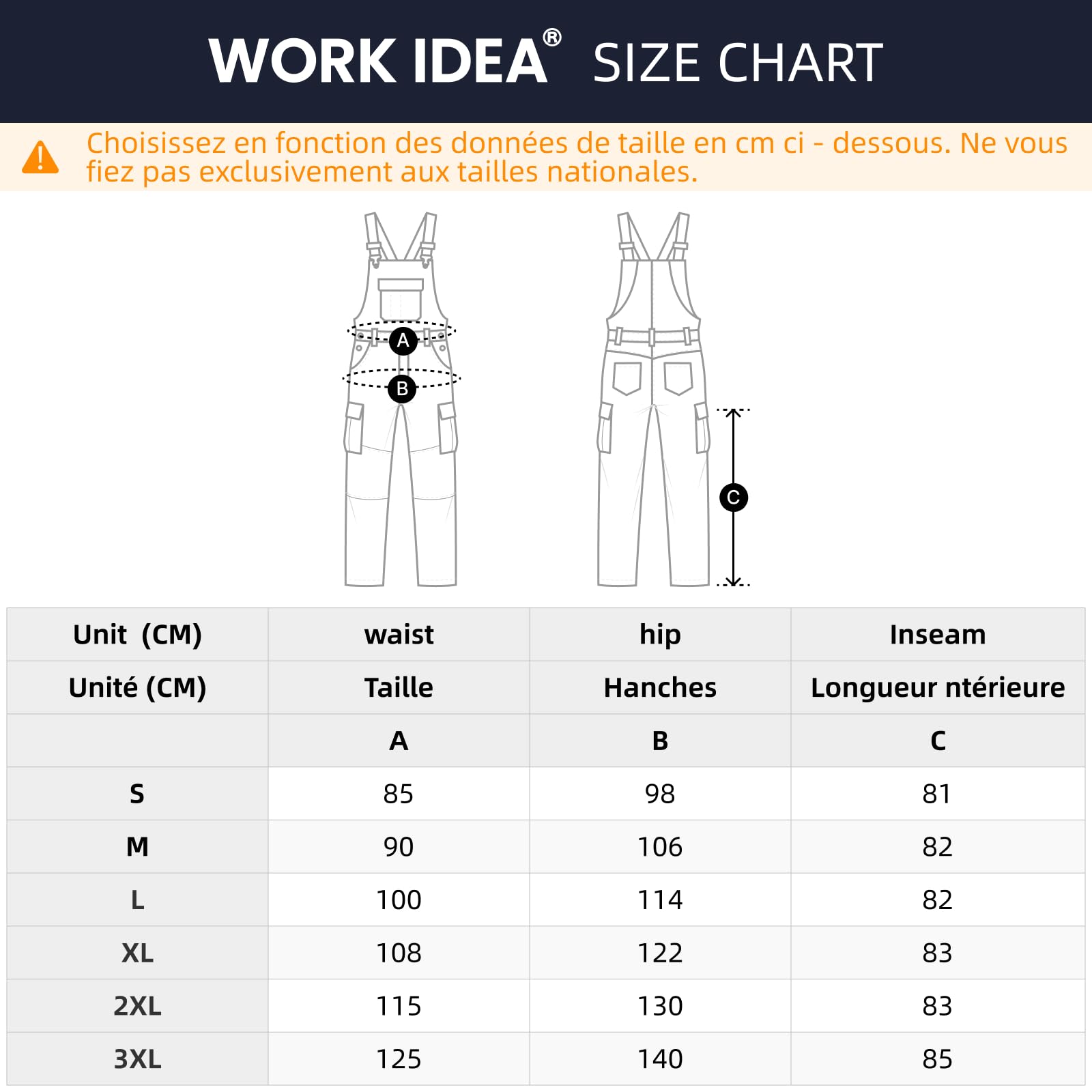 WORK IDEA Salopette de Travail pour Homme - Technologie Multi-Poches