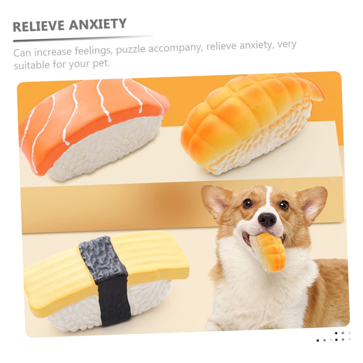 ABOOFAN 9piezas Juguetes Interactivos para Perros Molar Sushi De Caucho Resistente para Cachorros y Mascotas Juguetes Divertidos para Masticar y Jugar
