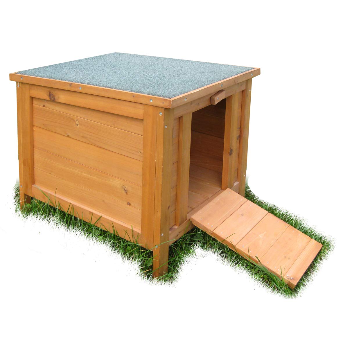 HABAU Kleintierhaus für Hasenstall & Freilauf, 40 x 50 x 46 cm | mit klappbarem Deckel mit Scharnier, idealer Rückzugsort für Kaninchen