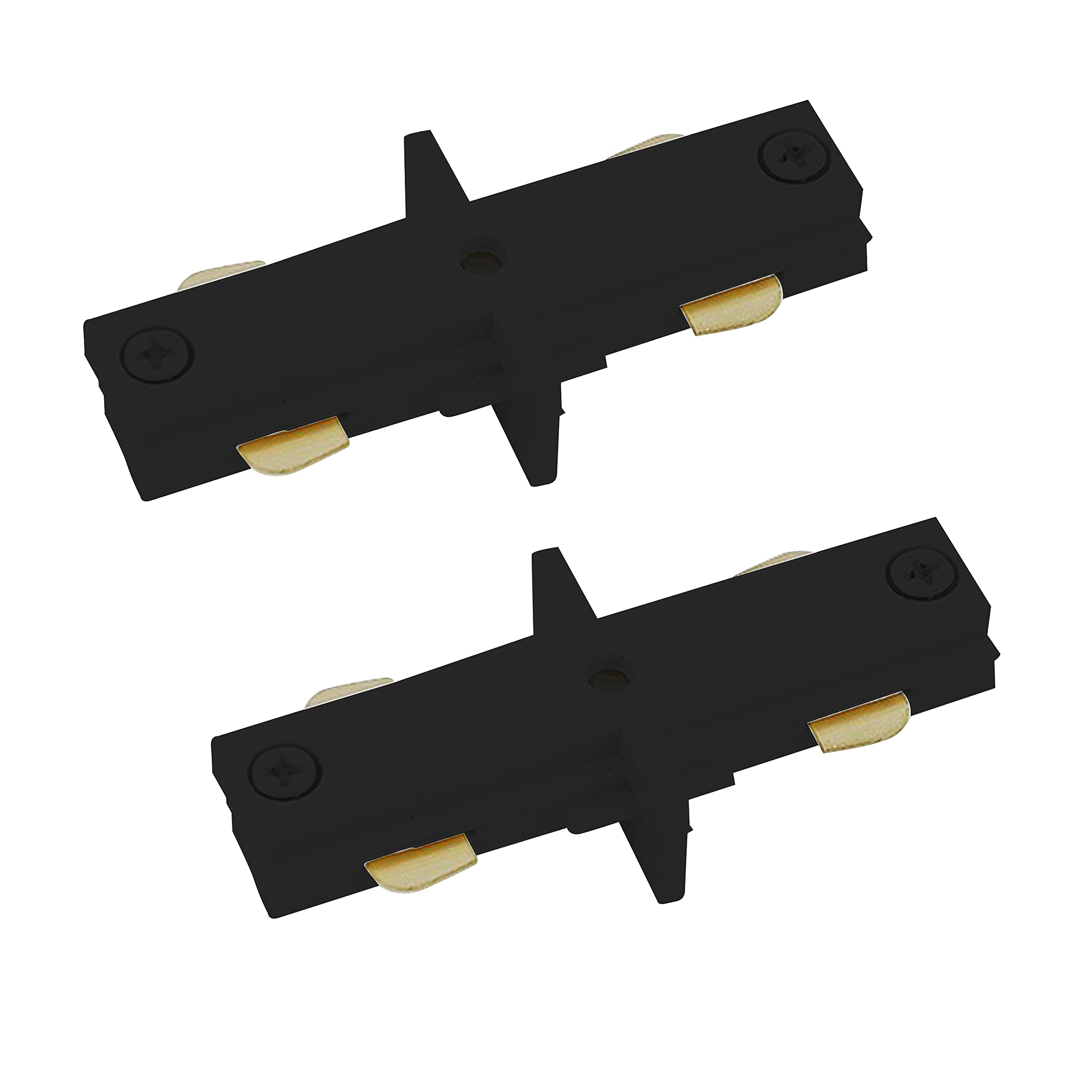 OHLECTRIC 2 Pack – H-Style Mini Straight Connector – Black “I” Joiner for Track Lighting – Single Circuit Inline Connector – Joins Two Tracks End-to-End – Ideal for Residential & Commercial Use