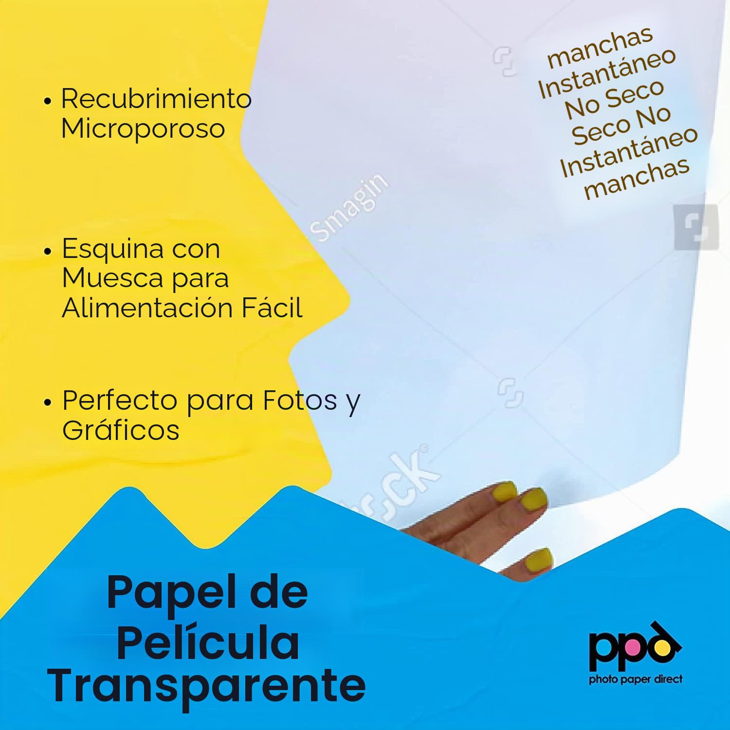 PPD Inkjet - A4 x 50 Hojas de Transparencias “OHP” Premium para Retroproyector - Láminas de Acetato Transparente - Para Impresión de Inyección de Tinta - PPD-34-50