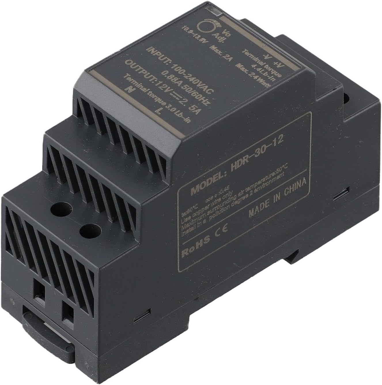 Din Rail Switching Mode Power Supply 12V/24V DC 15W/30W with LED Indicator and Multiple Protections Compatible with HDR-15-12/HDR-15-24/HDR-30-12 HDR-30-12