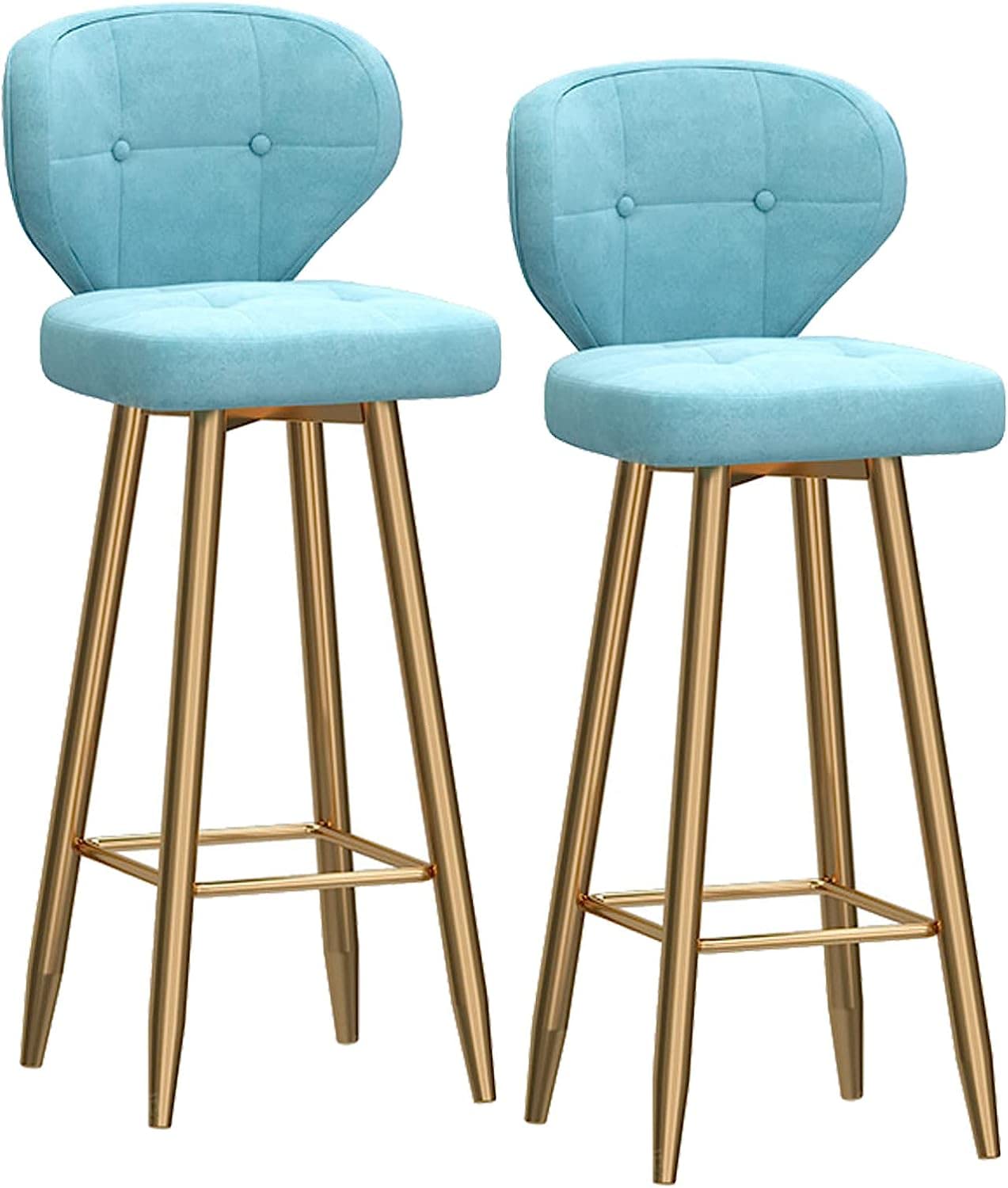 Tabourets de bar velours dossier ergonomique pour soulager le dos sur îlot