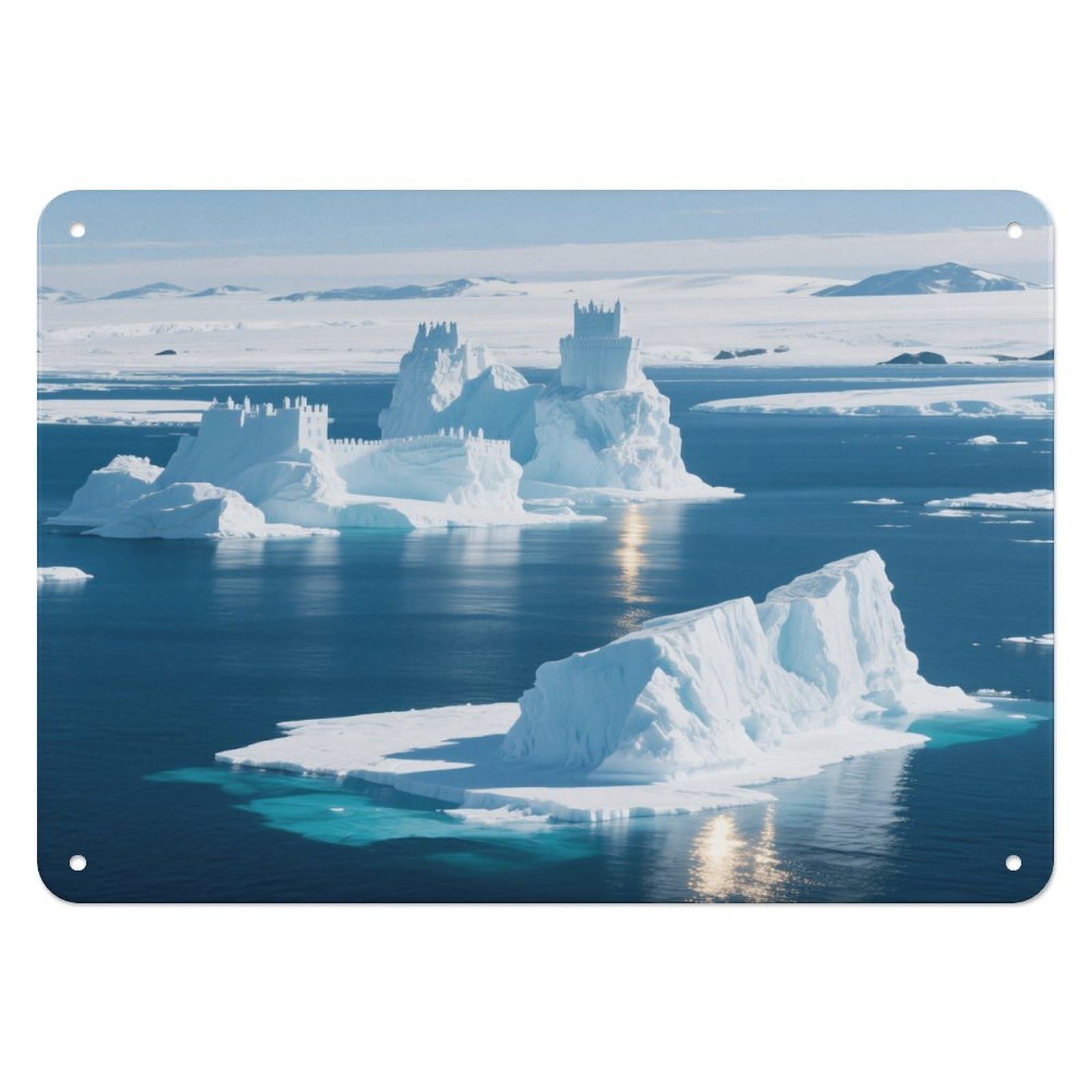 Fekiloot Style Iceberg Ocean Wall Decor Iron Painting Metal Sign