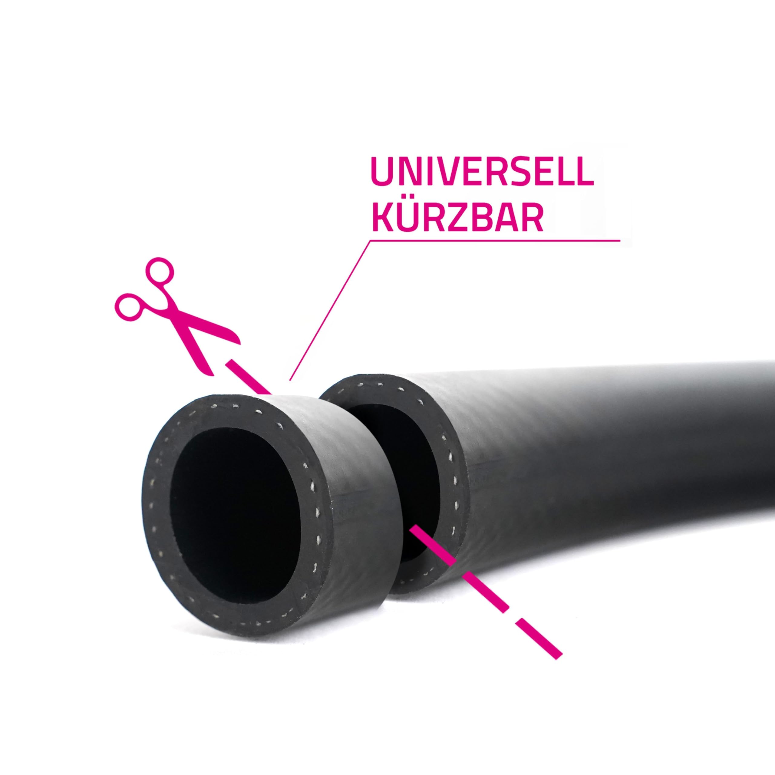 Gedlex Tubo Benzina 10mm, Tubo Gasolio CPE Con Treccia In Acciaio Inox, 1 Metro Con Fascetta Rinforzata, Resistente Alle Alte Temperature, Resistente Alla Benzina, A Prova Di Perdite