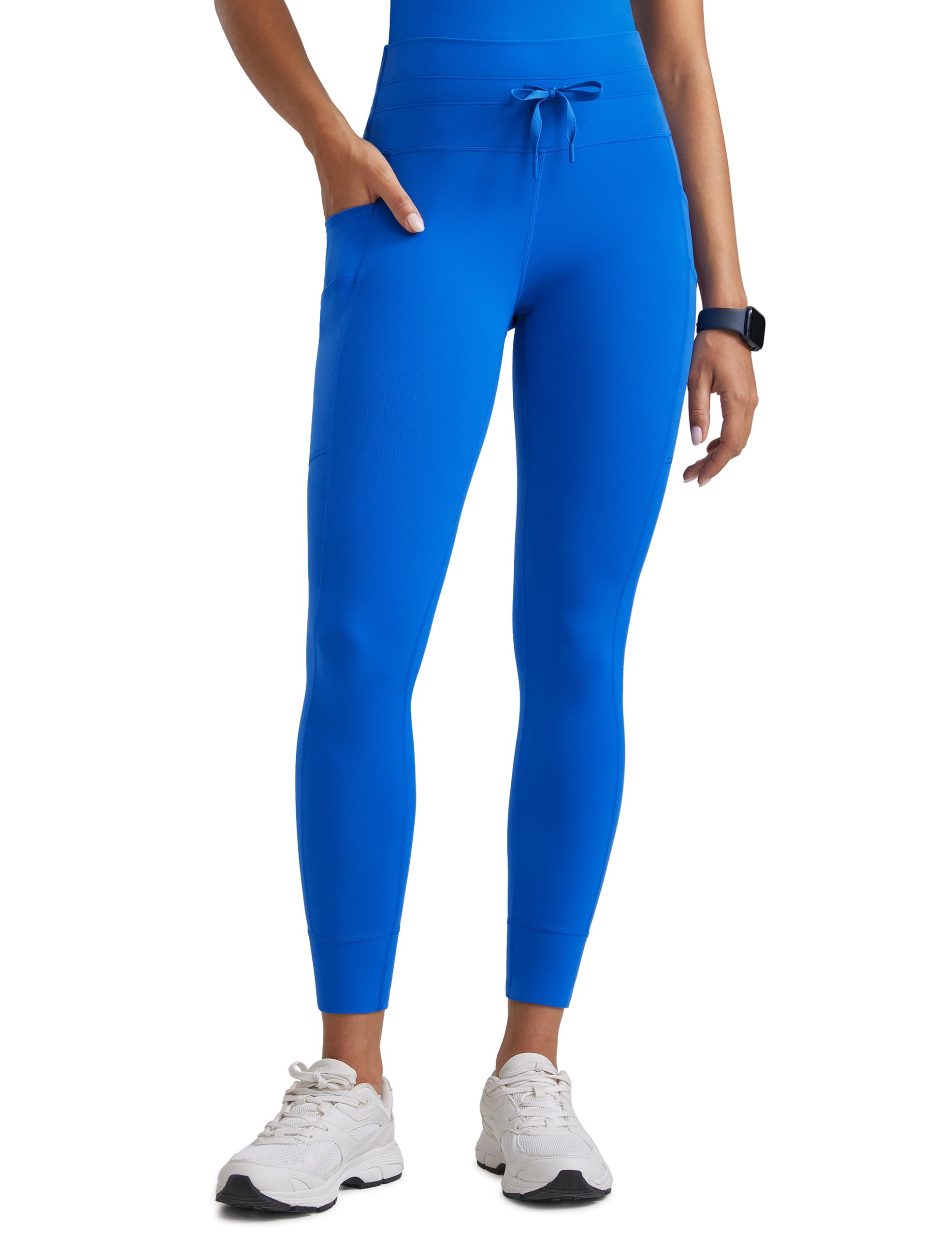 POPVIOLET Womens High Waisted Scrub Leggings 25" - 5 Pockets Drawstring Yoga Scrub Pants Medical Bottoms Stretch Soft