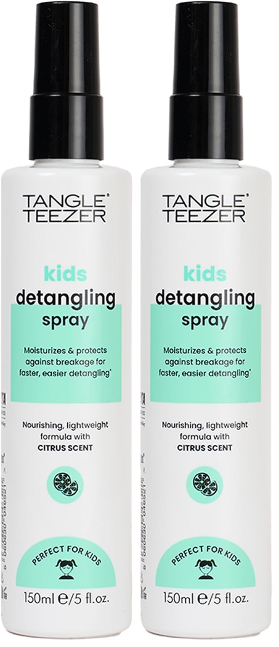 Tangle Teezer Entwirrungsspray für Kinder – Keine Knoten, Keine Tränen – Frischer Zitrusduft – Vegan & Ohne Tierversuche – Sanftes & Schnelles Entwirren (Packung mit 2)