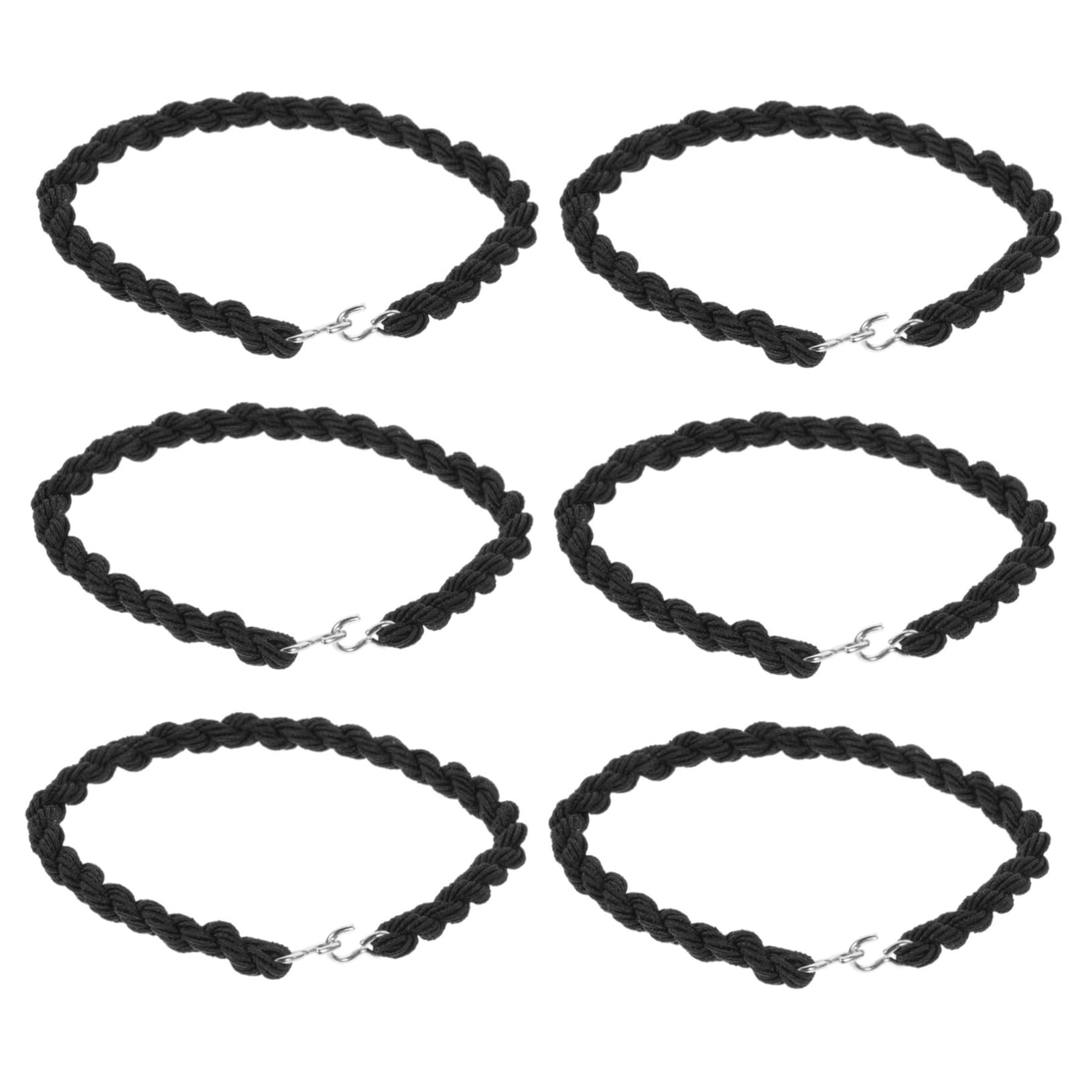 WOONEKY Camping Leggings Rope 3 Pairs of Black Adjustable Bungee Cords Elastic Lashing Straps for Hiking Cycling