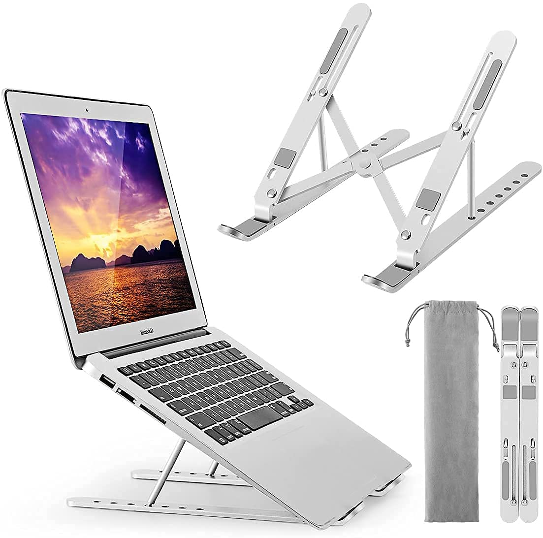 Stealodeal 7 Angles Adjustable Foldable Laptop Stand Compatible with MacBook, HP, Dell, Lenovo & All Other Notebook (B09HQV4F57) Amazon Price History, Amazon Price Tracker